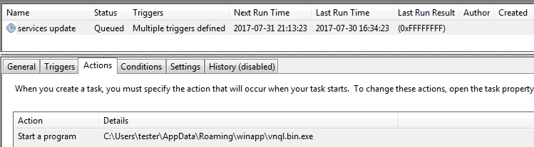 Trickbot scheduled task