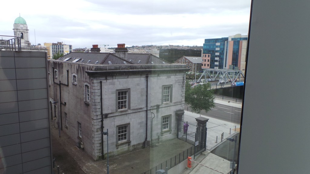 view over Cork, Ireland from an office building