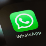 Whatsapp app logo on a device screen.