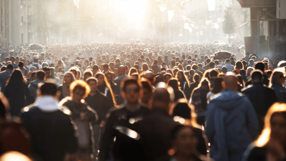 Crowds of people